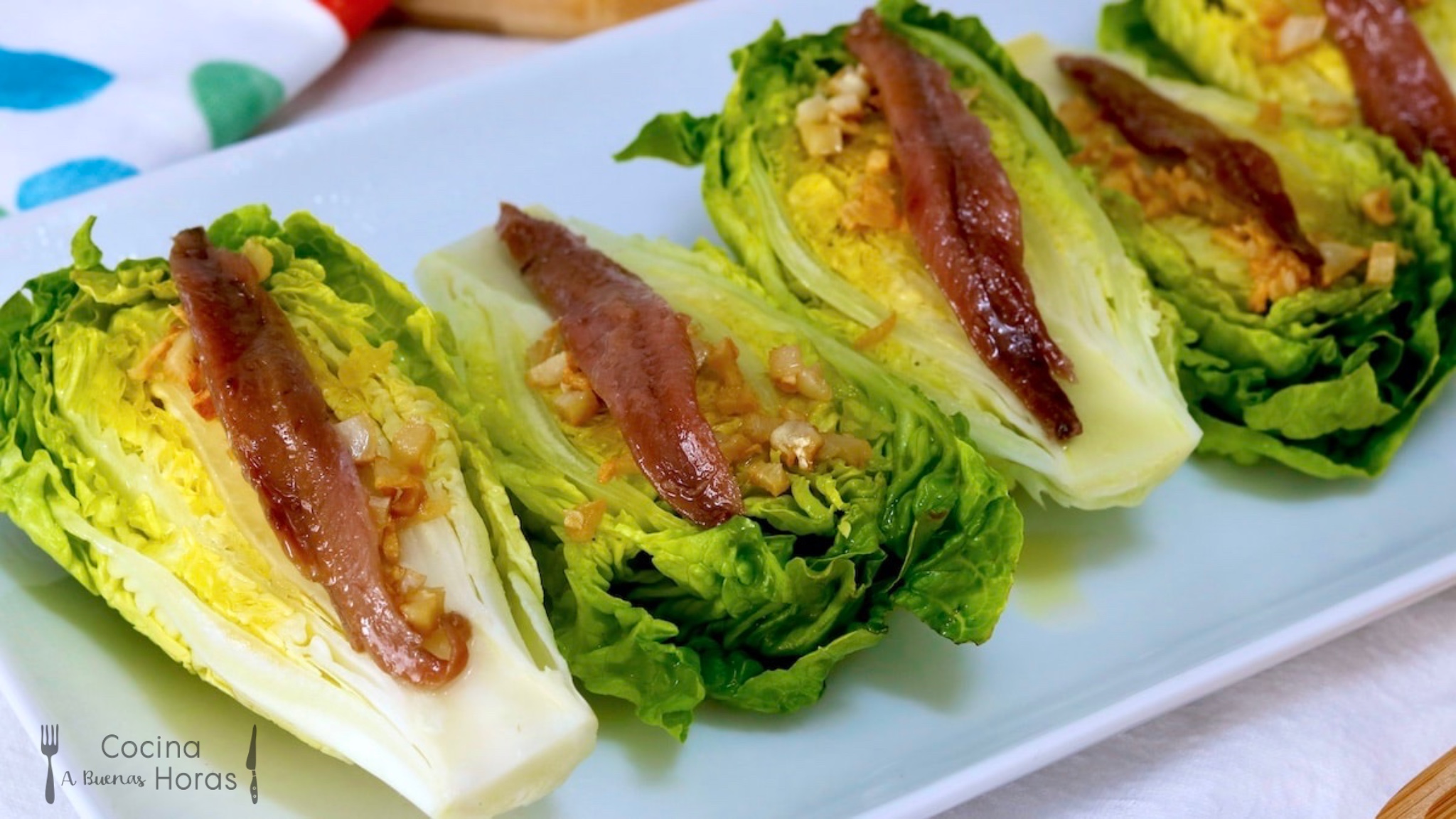Cogollos de Lechuga con Anchoas Cogollos de Lechuga con Anchoas