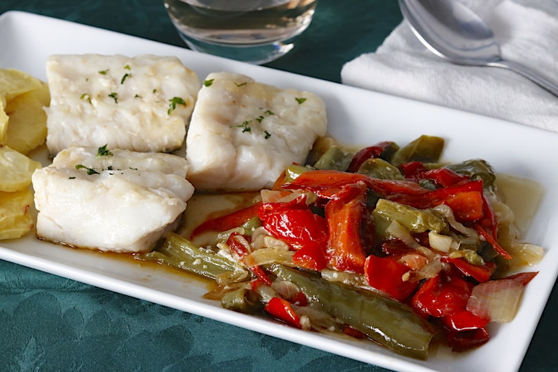 Bacalao al Horno con Pimientos Bacalao al Horno con Pimientos