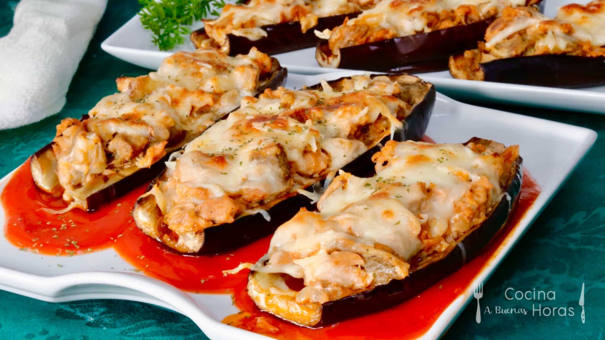 Berenjenas Rellenas de Atún Berenjenas Rellenas de Atún