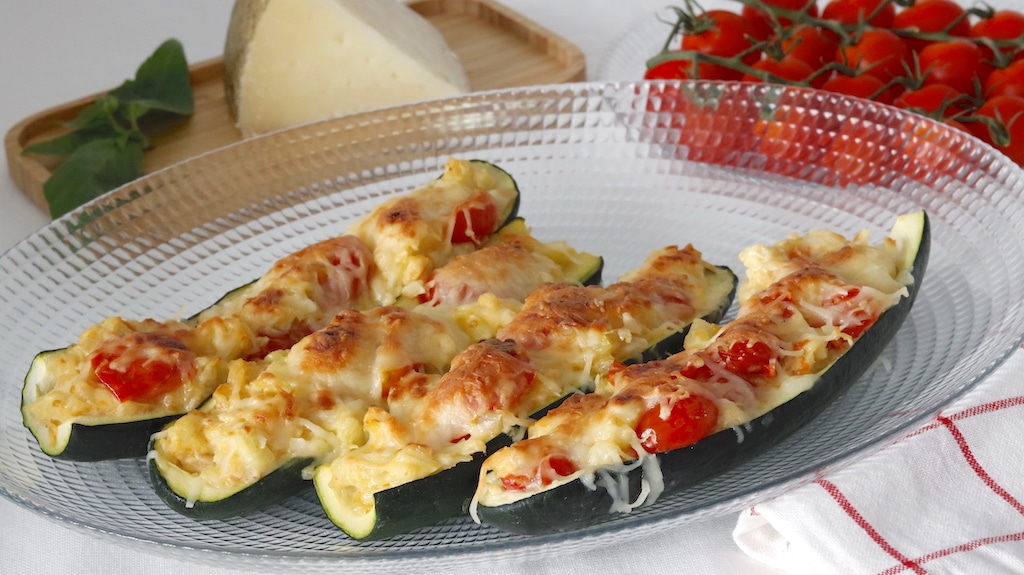 Calabacines rellenos de queso 1