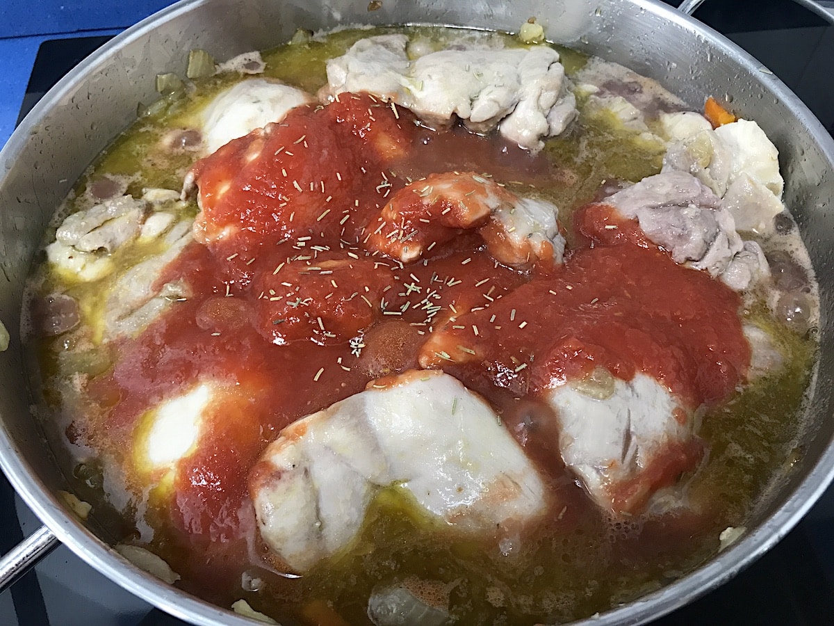 coccion de pollo para guiso