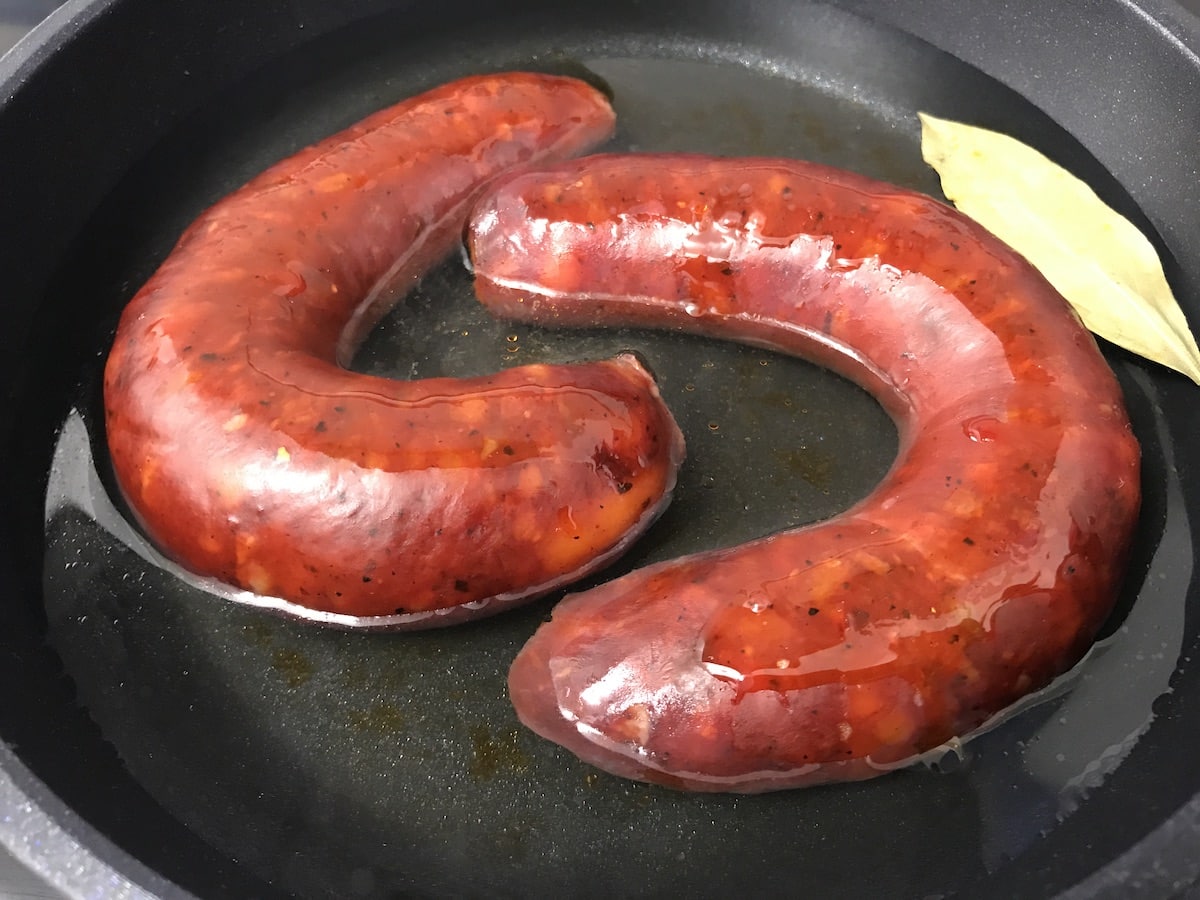 como cocer chorizo a la sidra