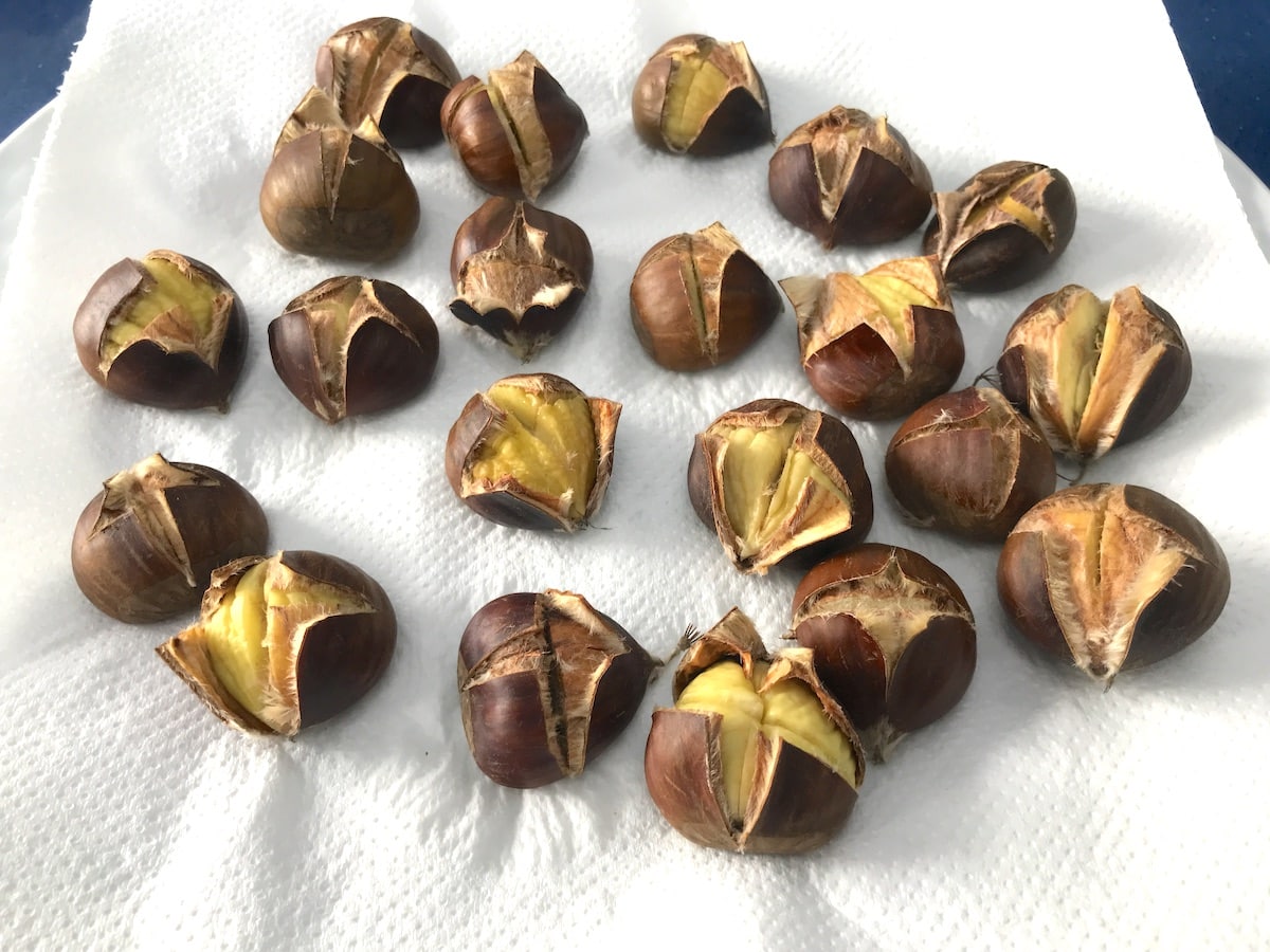 como hacer castañas en microondas