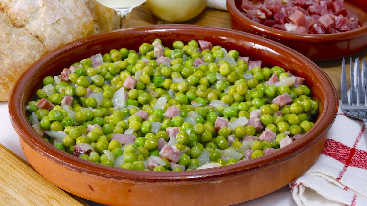 como hacer guisantes con jamon