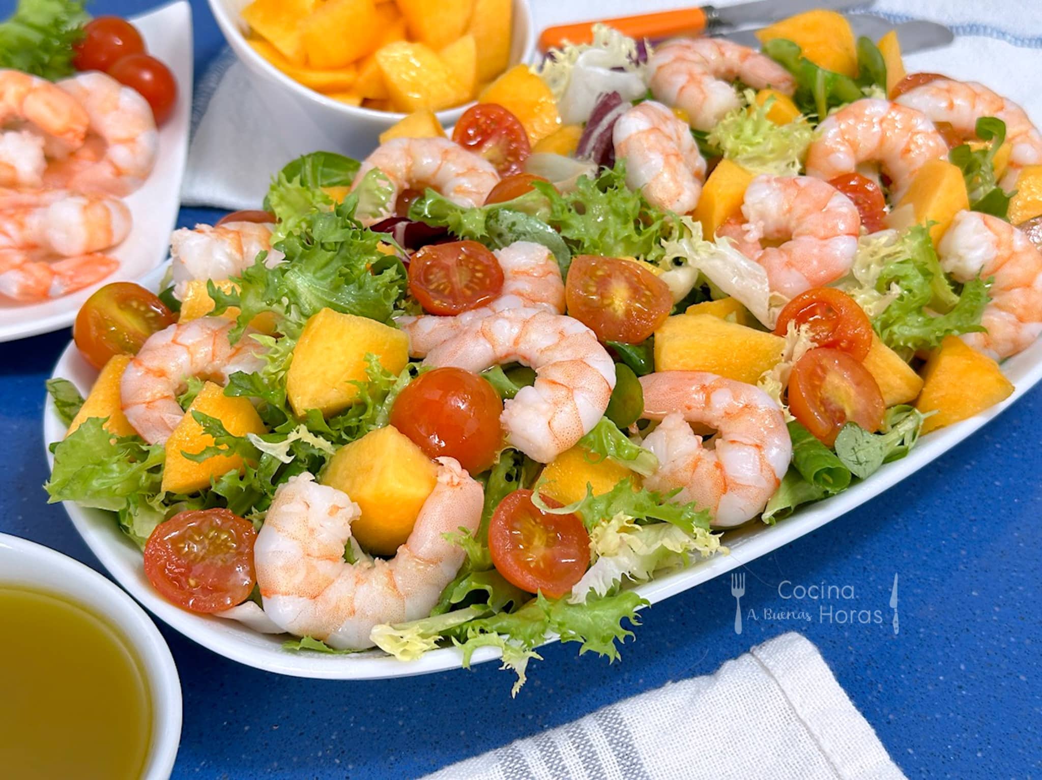 Ensalada de Langostinos y Melocotón Ensalada de Langostinos y Melocotón