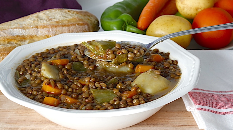 lentejas con verduras cuchara