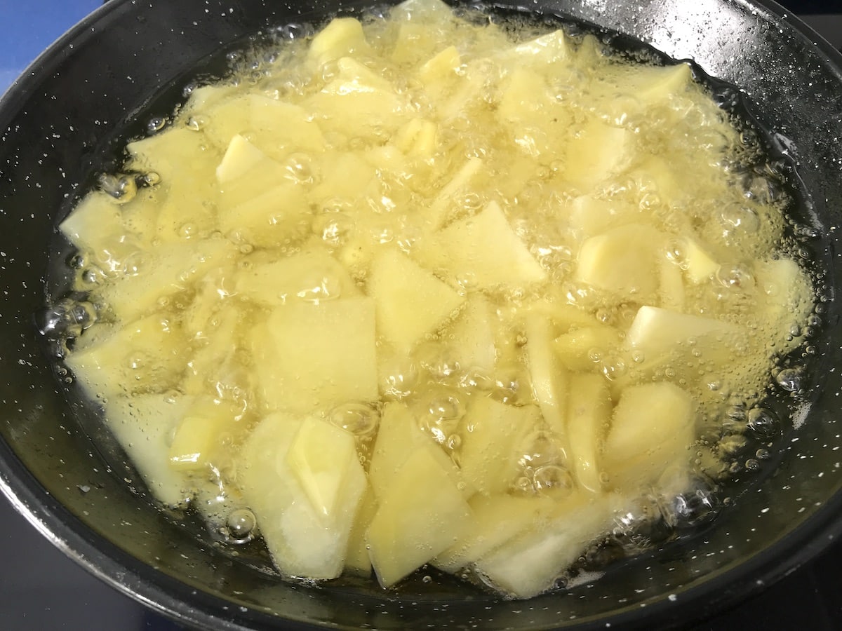 patatas para tortilla de chorizo