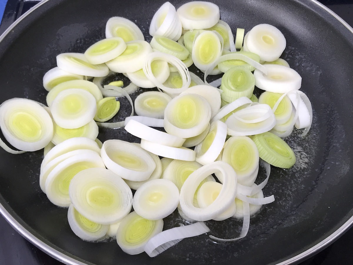 Puerros salteados para porrusalda