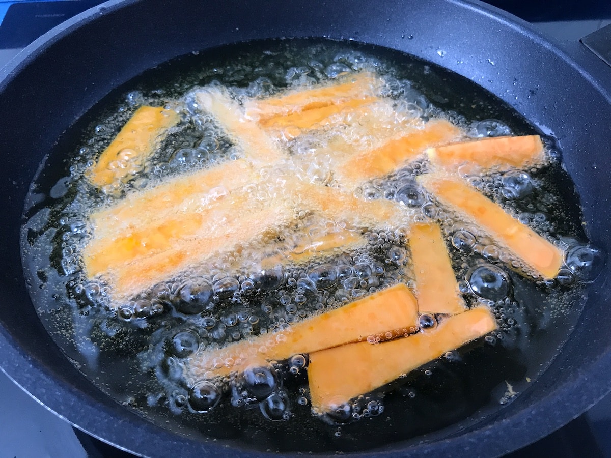 receta de boniato frito o batata frita