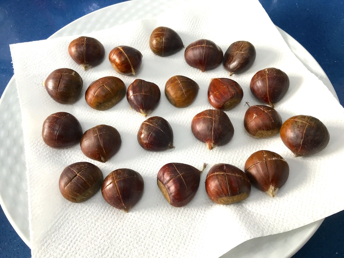 receta de castañas en microondas