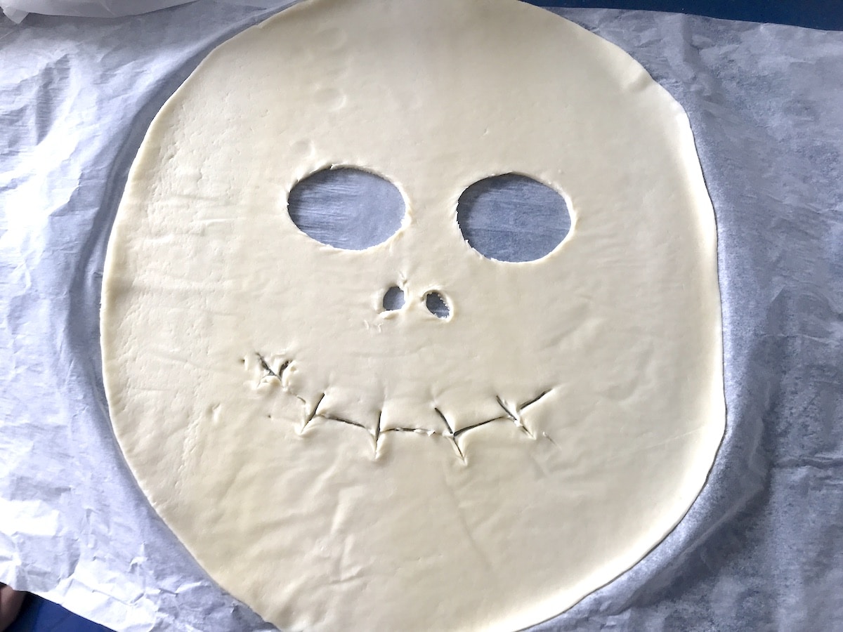 recorte de cara para el pastel salado halloween