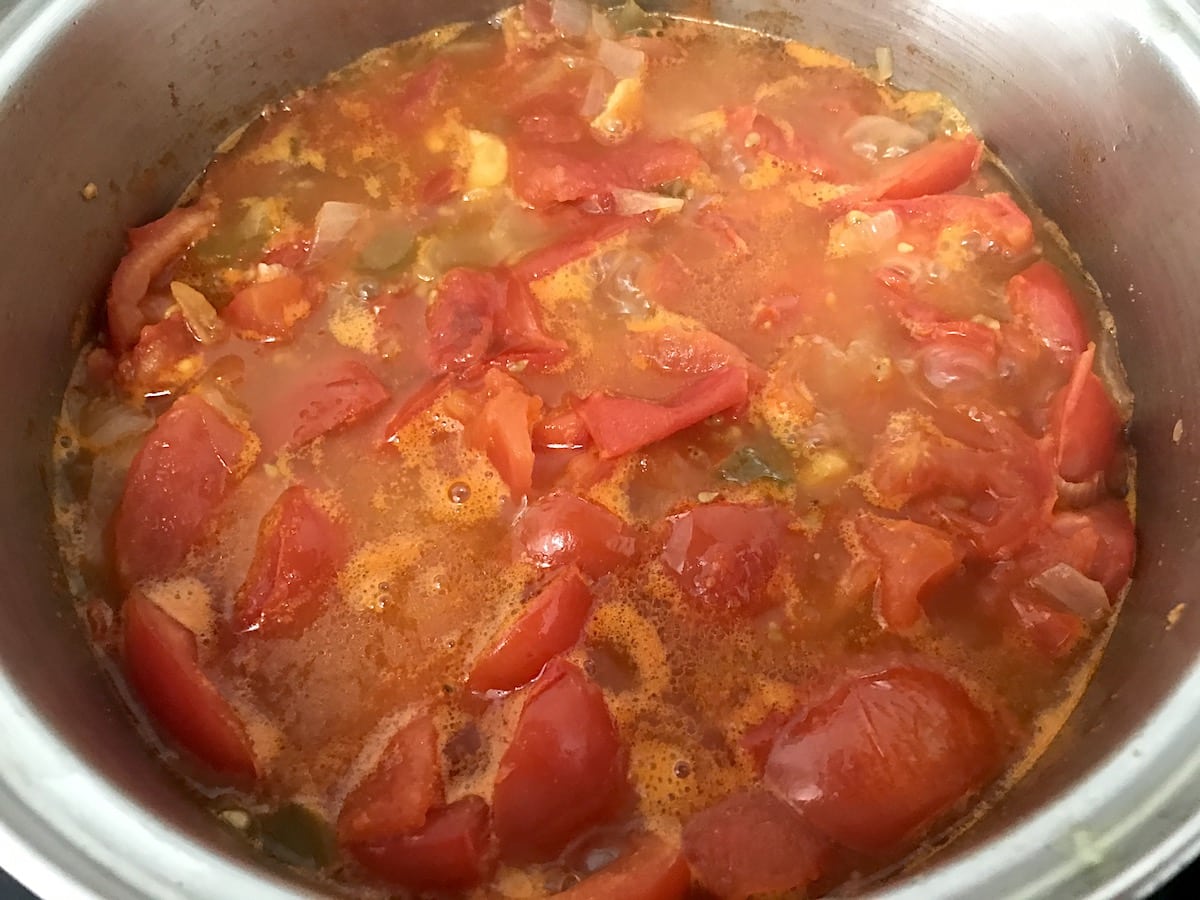 salsa de tomate mitad coccion