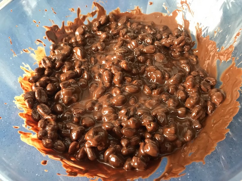 turron de chocolate crujiente mezcla