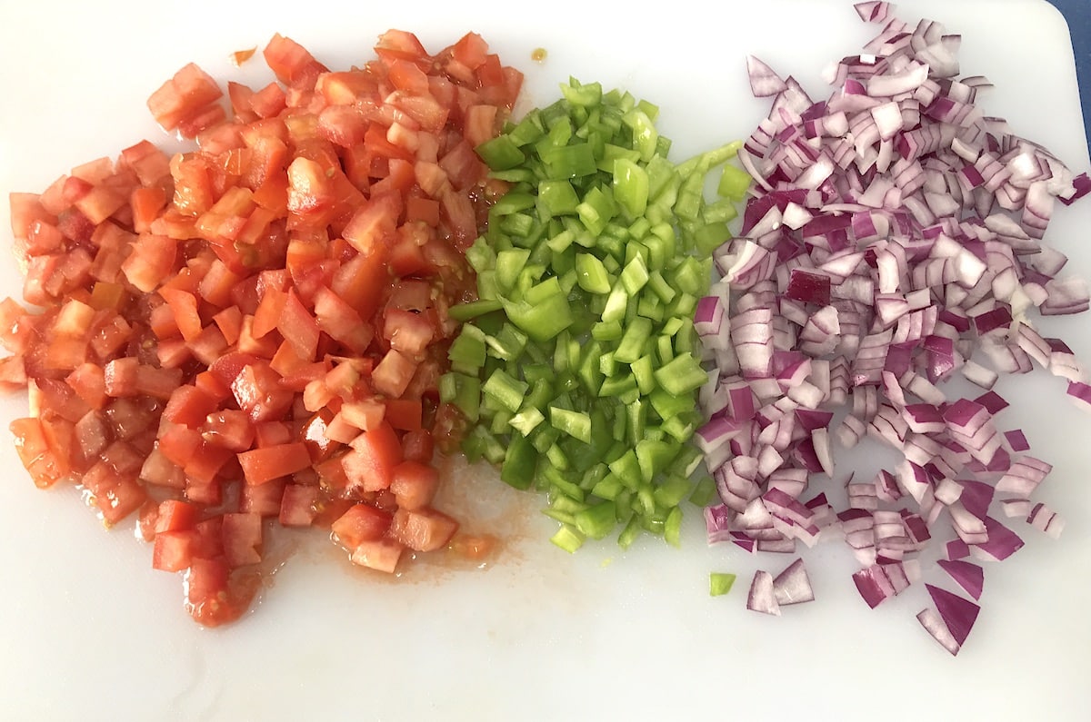 Verduras para el pico de gallo