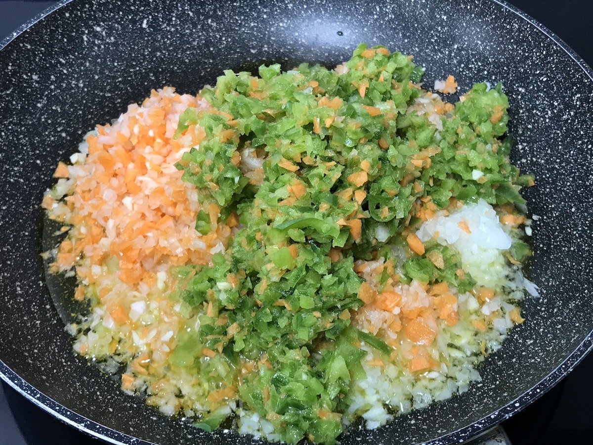 verduras para garbanzos con chorizo